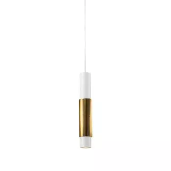S.luce Подвесной светильник Crutch с декоративным цилиндром Подвесной светильник Подвесной светильник с белой крышкой и круглым сусальным золотом, белый