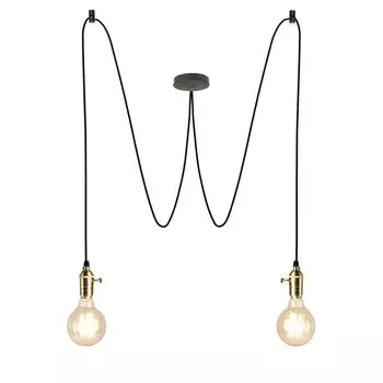 S.luce Подвесной светильник в стиле ретро с 2-6 лампами, модульный подвесной светильник, подвесной светильник из латуни, черный удлиненный светильник с 2 лампочками, золото