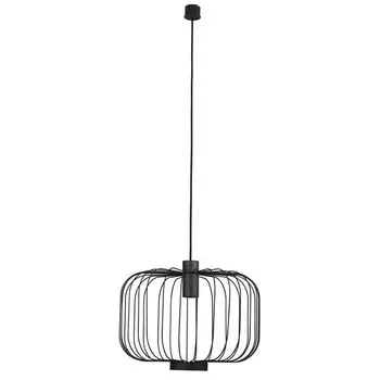 S.luce Rooms L прямой и непрямой подвесной светильник с решеткой 48 см, черный круглый