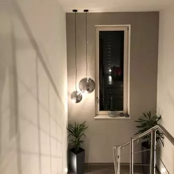 S.luce Sphere светильник для галереи стеклянный шар 5м подвесной светильник для галереи подвесной светильник хром/дымчатый 40см круглый, коричневый