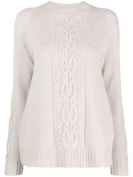 'S Max Mara джемпер фактурной вязки с круглым вырезом, нейтральный цвет