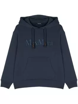 'S Max Mara худи с кулиской и вышитым логотипом, синий