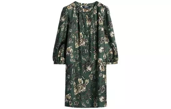 'S MAX MARA Женское платье с длинными рукавами, цвет шалфейно-зеленый