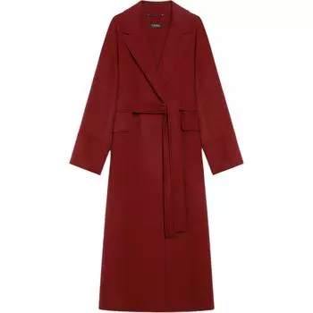 'S MAX MARA Женское шерстяное пальто-халат Malika Collection, бордовое