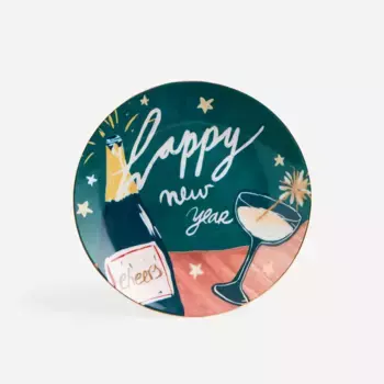 С Новым Годом, Рождественская десертная тарелка El Corte Ingls, темно-синий