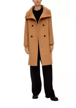 S.Oliver BLACK LABEL длинное пальто, с высоким воротником-стойкой, цвет Camel