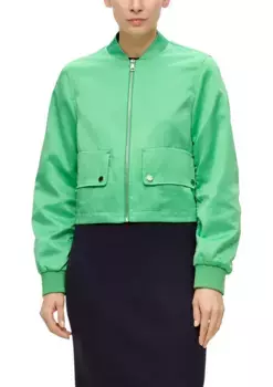 S.Oliver Блузон BLACK LABEL, без капюшона, очень короткий, с карманами с клапанами S.Oliver Black Label, зеленый