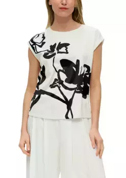 S.Oliver Футболка BLACK LABEL с принтом спереди S.Oliver Black Label, кремовый