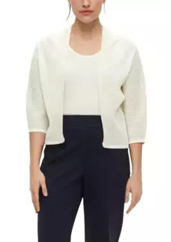 S.Oliver Кардиган BLACK LABEL, с рукавами 3/4 S.Oliver Black Label, белый