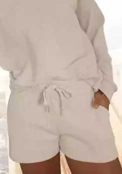 S.Oliver Sweatshorts "- Короткие брюки из рубчатого качества, с боковыми карманами, костюм для отдыха, кремовый