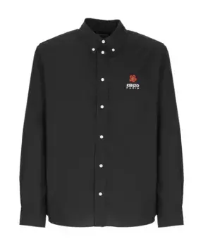 S Рубашка из хлопка с вышивкой Kenzo, черный