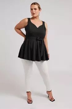 С уважением изогнутый топ с баской в форме сердца Yours, черный