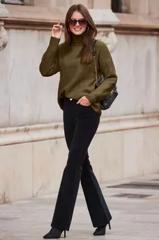 С водолазкой вязаным узором Sosandar, зеленый