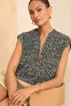 С закатанными рукавами и застежкой-молнией Love & Roses, зеленый