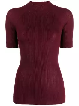 SA SU PHI топ тонкой вязки с воротником-стойкой, красный