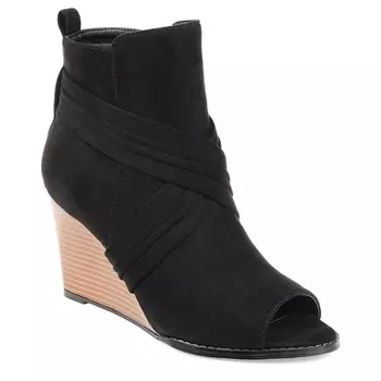 Сабина ботильоны с открытым носком на танкетке Journee, черный