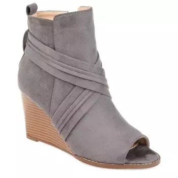 Сабина ботильоны с открытым носком на танкетке Journee, серый