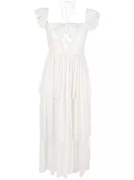 Sabina Musayev платье миди Amadea, белый