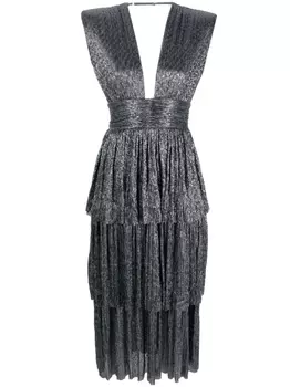 Sabina Musayev платье миди Bonita в мелкую точку, серебристый