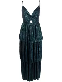 Sabina Musayev плиссированное платье макси Doris, синий