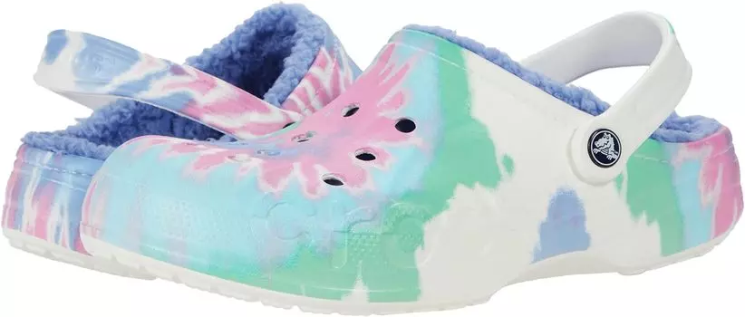 Сабо Baya Lined Tie-Dye Graphic Clog Crocs, цвет Pink Lemonade/Multi
