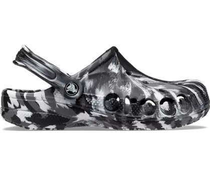Сабо Baya с мраморной отделкой Crocs мужские, цвет Black / White