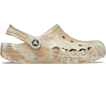 Сабо Baya с мраморной отделкой Crocs мужские, цвет Chai / Multi