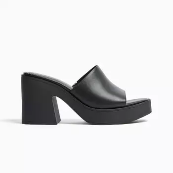 Сабо Bershka Platform Heeled, черный