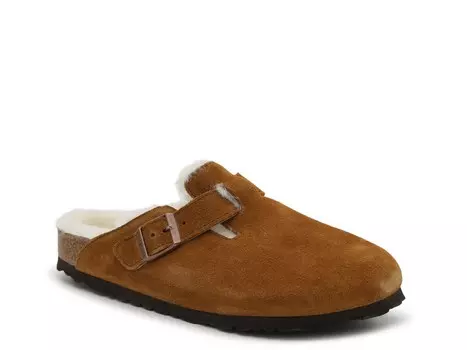 Сабо Birkenstock Boston мужские замшевые, коричневый