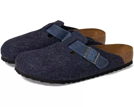 Сабо Birkenstock Boston - Wool/Leather, цвет Midnight