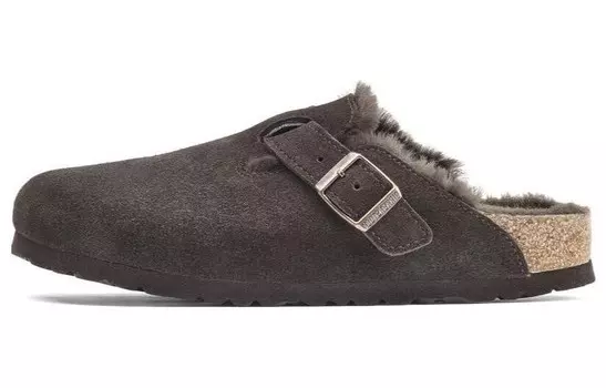 Сабо Boston Shearling Suede Mocha Birkenstock, цвет Coffee