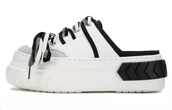 Сабо both Tyres Lace-up Flatform Mules, белый