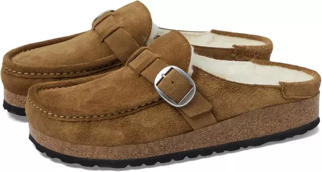 Сабо Buckley Shearling - Suede Birkenstock, цвет Tea/Natural Suede/Shearling