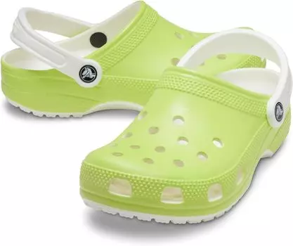Сабо Classic Clog - Seasonal Graphic Crocs, цвет Limeade/Glow in the Dark