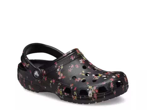 Сабо Classic Ditsy Floral Clog Crocs, черный