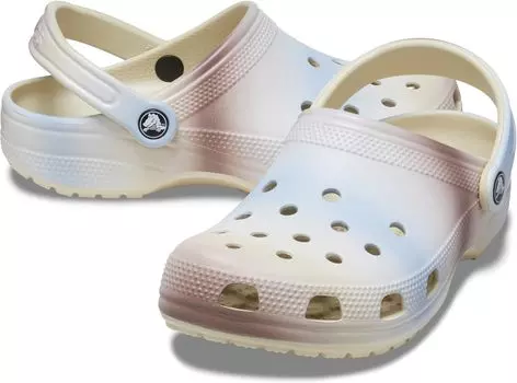 Сабо Classic Marbled Tie-Dye Clog Crocs, цвет Bone/Multicolor Dip