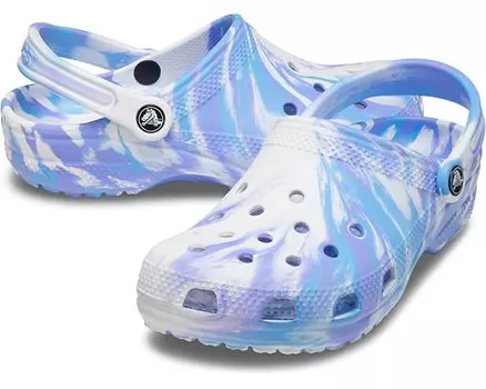 Сабо Classic Marbled Tie-Dye Clog Crocs, белый