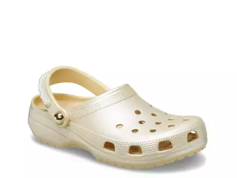 Сабо Classic Pearl Strap Clog Crocs, цвет platinum