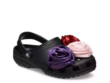 Сабо Classic Rosette Clog Crocs, черный/мультиколор
