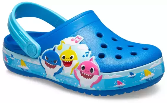 Сабо Crocs "Baby Shark", детская обувь, летняя обувь, купальная обувь с поворотным ремешком на пятке, синий
