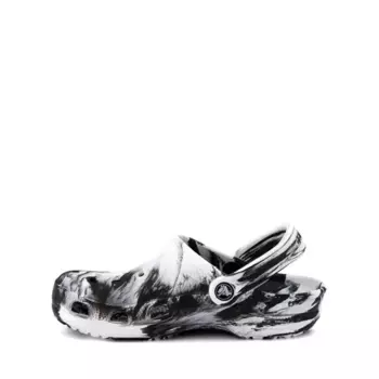 Сабо Crocs Classic Clog, цвет Marbled Black/White