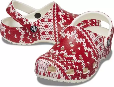 Сабо Crocs Classic Clog - Seasonal Graphic, цвет Multi/Holiday Sweater