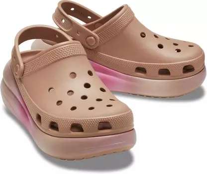 Сабо Crocs Classic Crush Clog, цвет Cork/Multicolor Dip