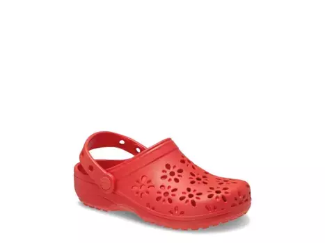 Сабо Crocs Classic Floral Cutout Clog - для детей, вишнево-красный