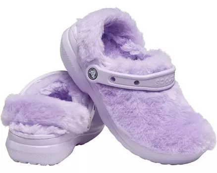 Сабо Crocs Classic Fur Sure, лавандовый