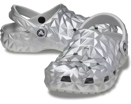 Сабо Crocs Classic Geometric, серебряный