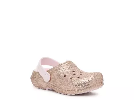 Сабо Crocs Classic Glitter Lined, золотистый
