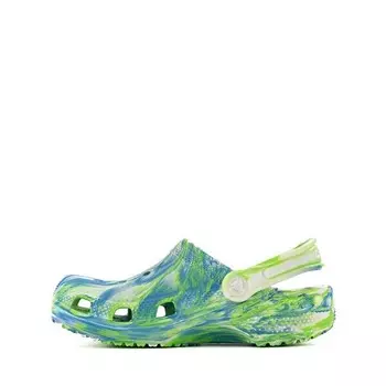 Сабо Crocs Classic Glow-In-The-Dark Marbled Clog, цвет Prep Blue/Multicolor