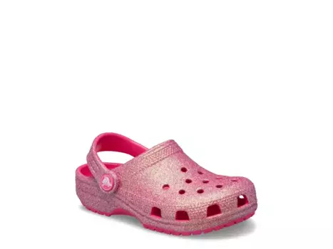 Сабо Crocs Classic Iridescent Glitter — детские, красные