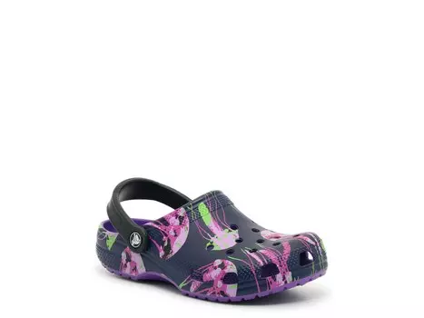 Сабо Crocs Classic Jellyfish, темно-фиолетовый/сиреневый/зеленый